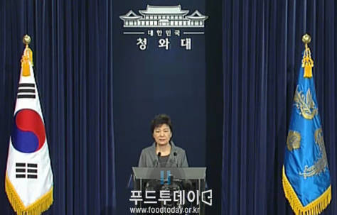 박근혜 대통령이 대국민 담화문 발표를 하고 있다.