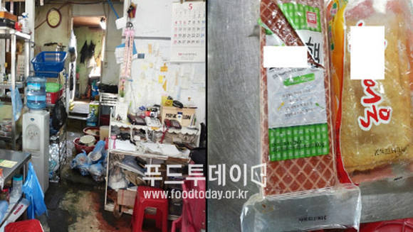 위생 상태 불량인 야식 배달전문점, 유통기한 경과한 식자재