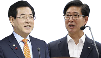 왼쪽부터 김영록 전남도지사, 양승조 충남도지사