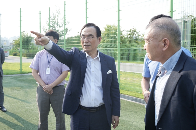 박상돈 천안시장 전국노인체육대회 시설물 점검 (천안시)